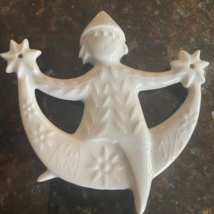 1975 Haviland Limoges SPARKLING ANGEL Christmas Ornament Vintage France.